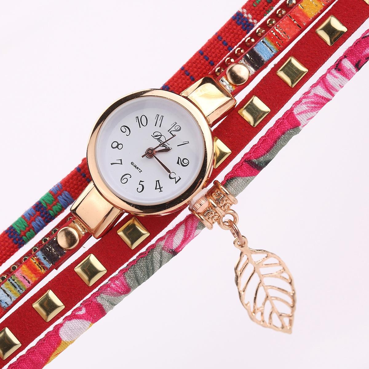 Leaf Pendant Quartz Bracelet Watch for Women - Sky Blue