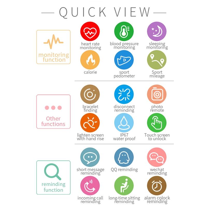 Waterproof Smart Bracelet With Step Heart And Sleep Monitoring - Ip67 - Green