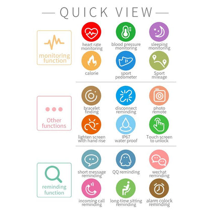 Waterproof Smart Bracelet With Step Heart And Sleep Monitoring - Ip67 - Green