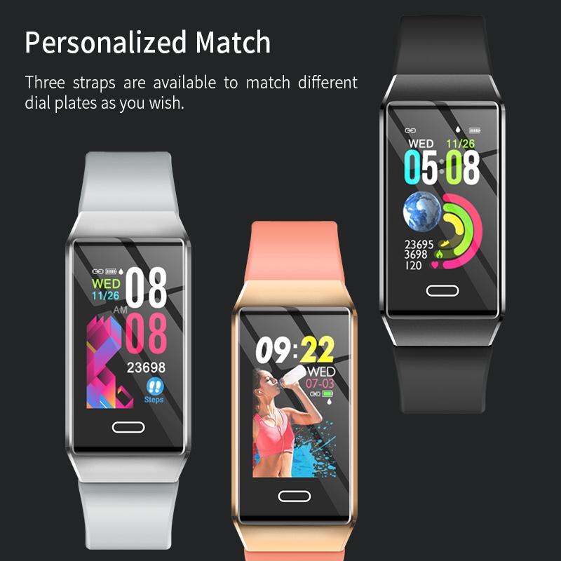 Waterproof Smart Bracelet With Tft Screen - 6 Inches - Grey