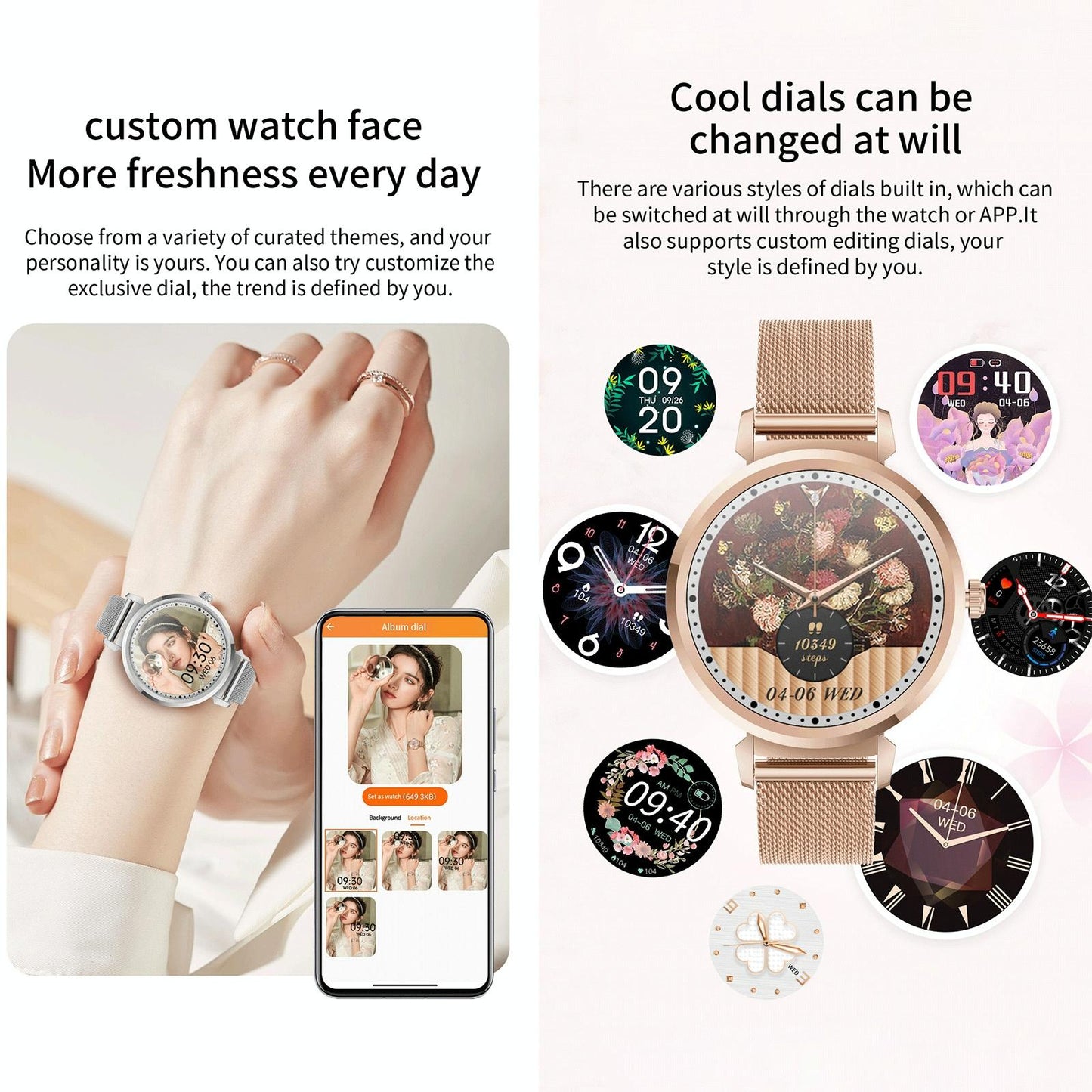 Menstrual Period Smart Bracelet With Blood Pressure And Heart Rate Monitoring - Gold