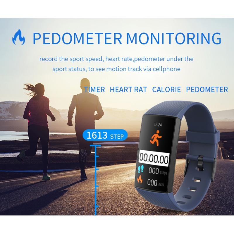 Waterproof Smart Bracelet With Step Heart And Sleep Monitoring - Ip67 - Blue