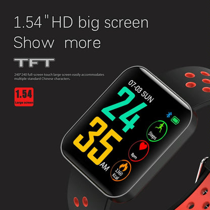 Waterproof Smart Bracelet With Tft Screen And Health Monitoring - Blue