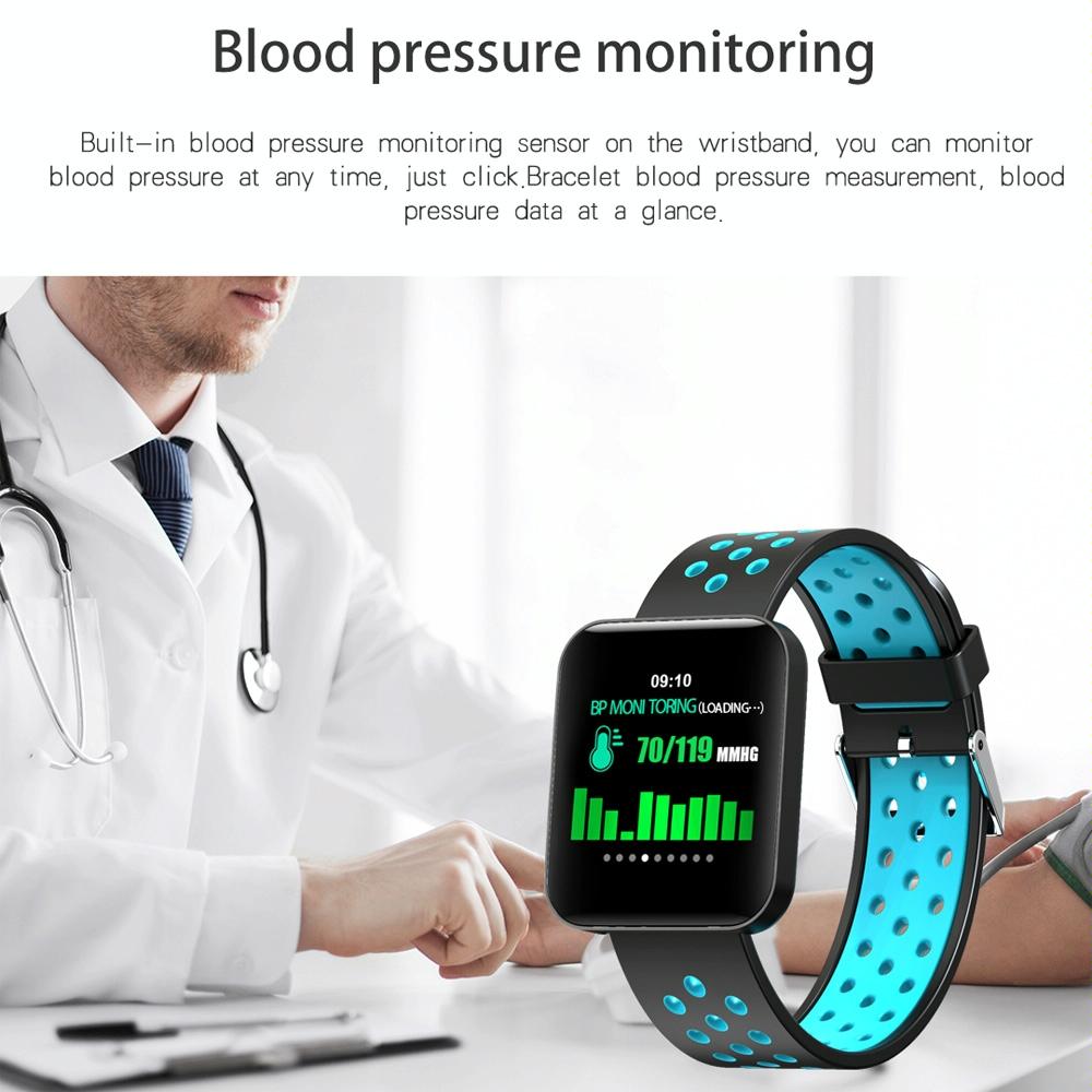 Waterproof Smart Bracelet With Tft Screen And Health Monitoring - Blue