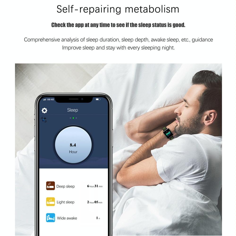 Waterproof Smart Bracelet With Tft Screen And Health Monitoring - Blue
