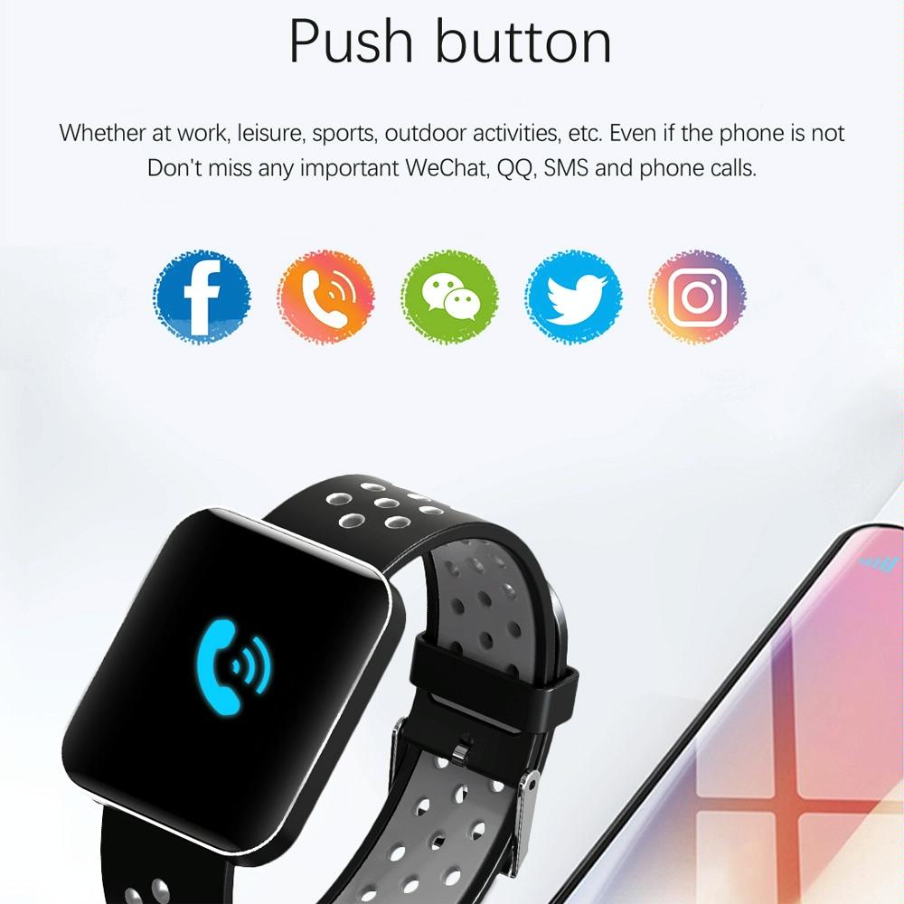 Waterproof Smart Bracelet With Tft Screen And Health Monitoring - Blue