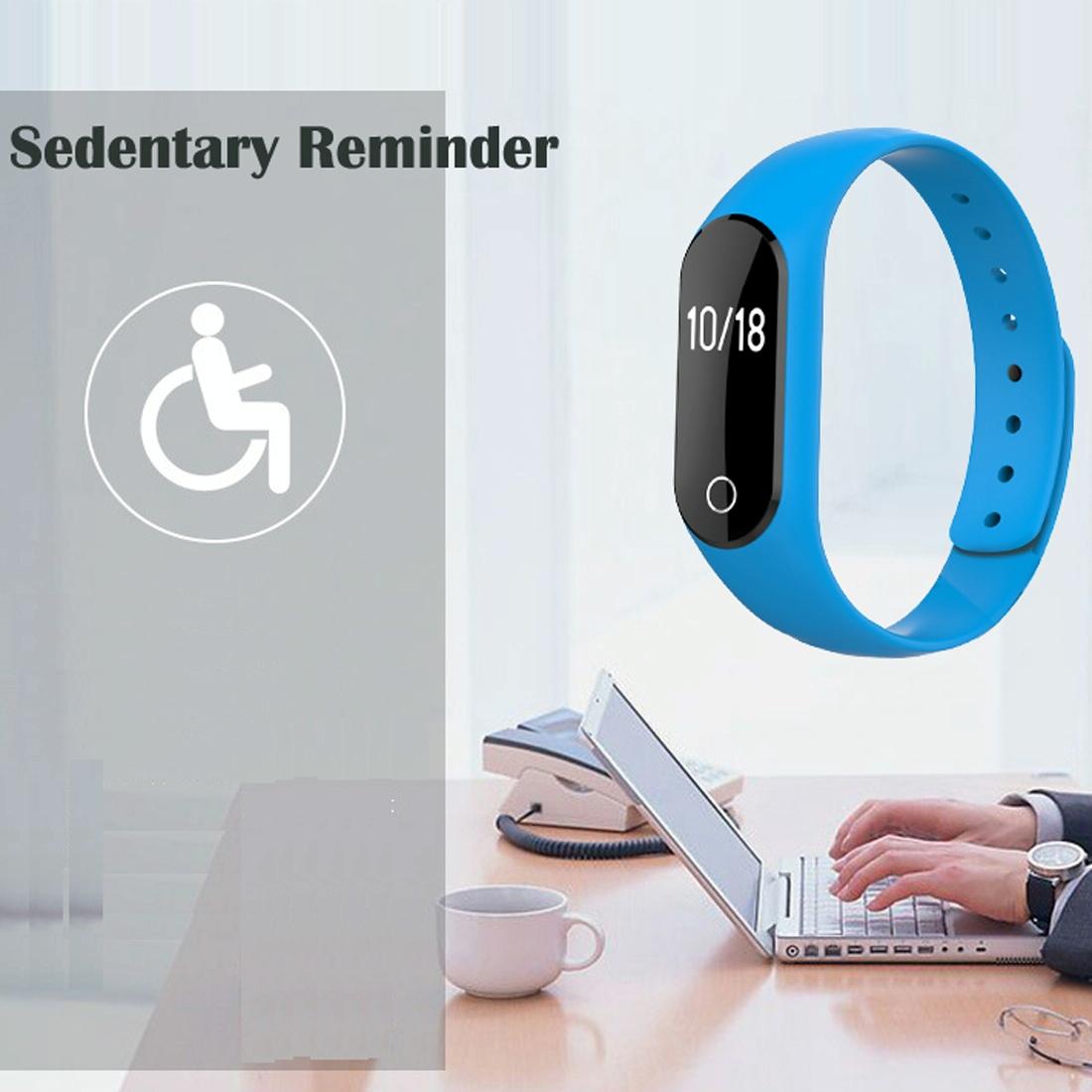 Waterproof Oled Smart Bracelet With Bluetooth Hr Monitor Pedometer And Remote Capture For Android / Ios - Blue