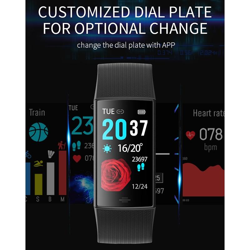 Waterproof Smart Bracelet With Step Heart And Sleep Monitoring - Ip67 - Red