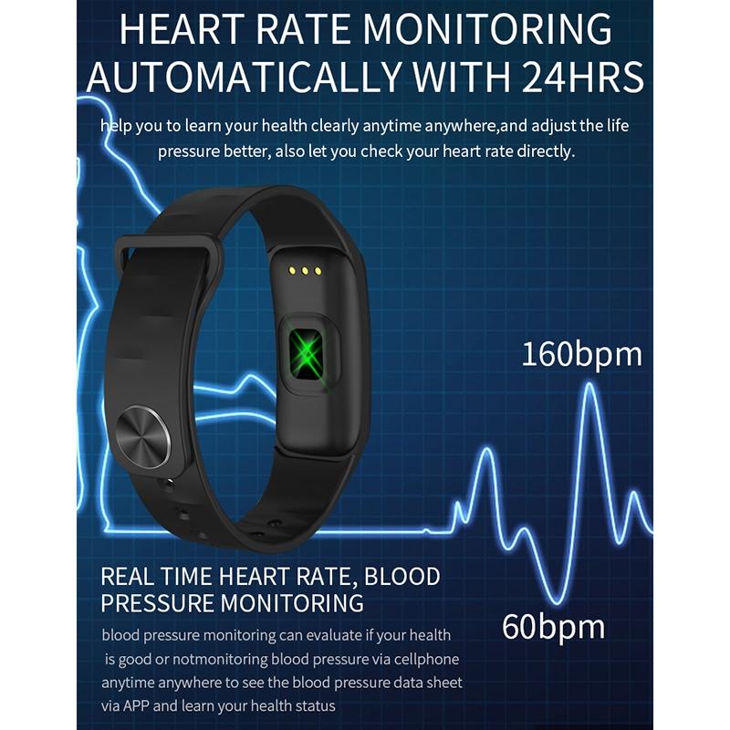 Waterproof Smart Bracelet With Step Heart And Sleep Monitoring - Ip67 - Red