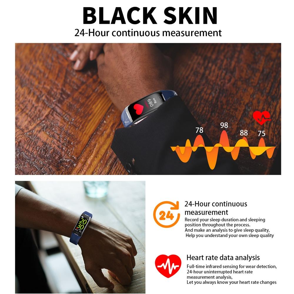 Smart Bracelet With Heart Rate Monitor And Call Reminder - Waterproof - Red