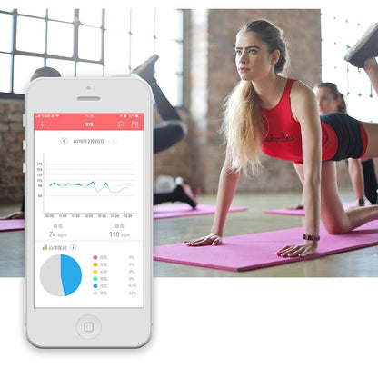 Smart Bracelet With Heart Rate Monitor And Call Reminder - Waterproof - Red