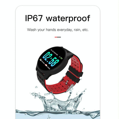Waterproof Smart Bracelet With Call Heart Sleep Bp And Oxygen Monitoring - Ip67 - Red