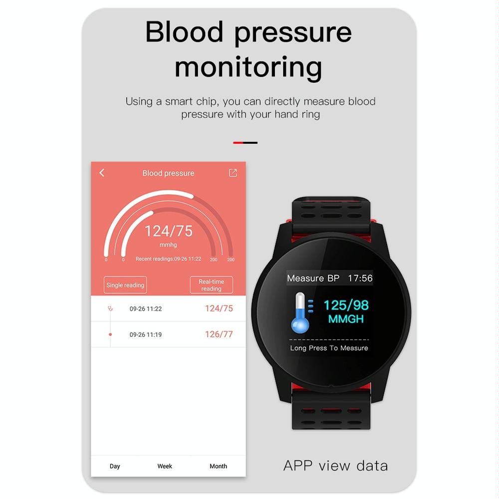 Waterproof Smart Bracelet With Call Heart Sleep Bp And Oxygen Monitoring - Ip67 - Red
