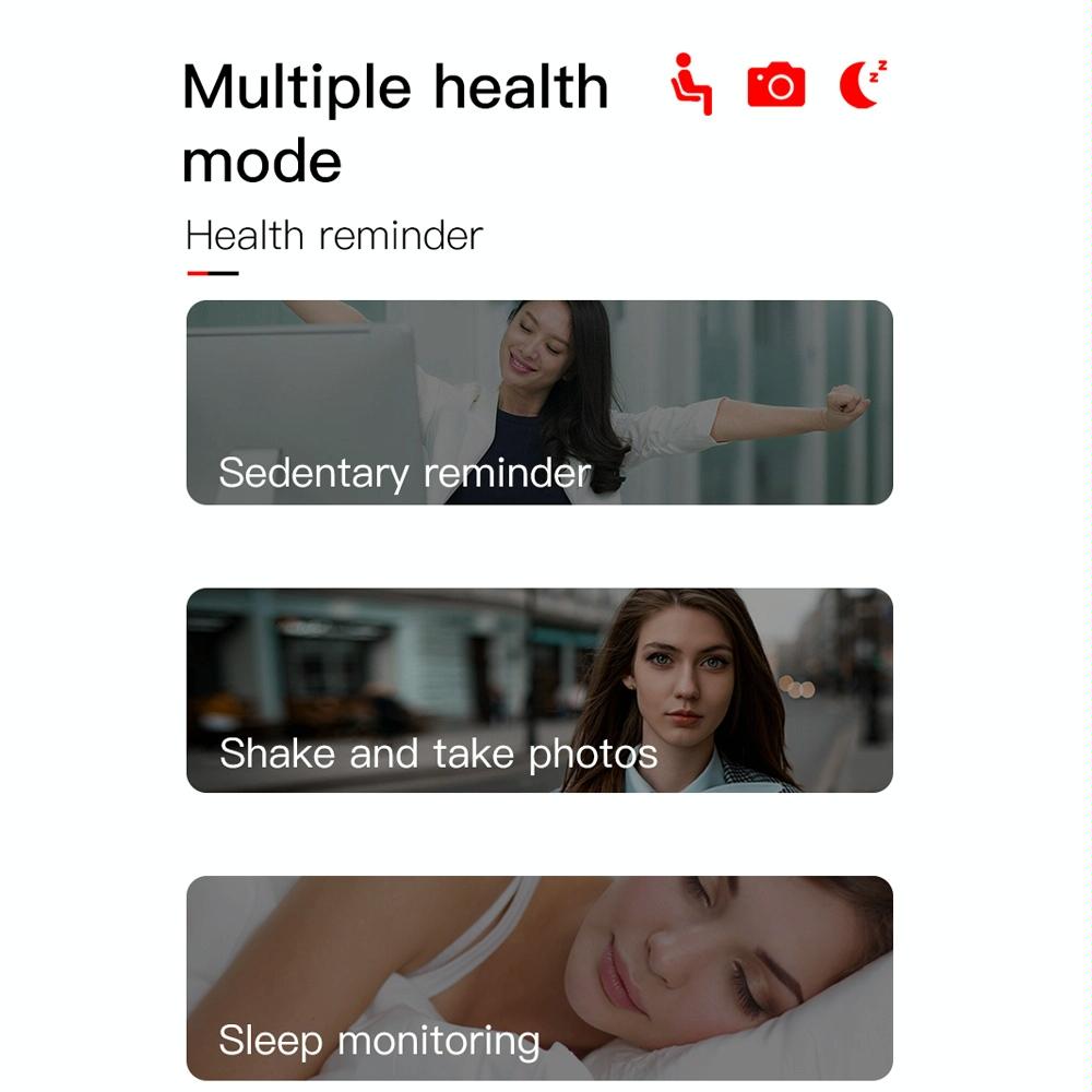 Waterproof Smart Bracelet With Call Heart Sleep Bp And Oxygen Monitoring - Ip67 - Red