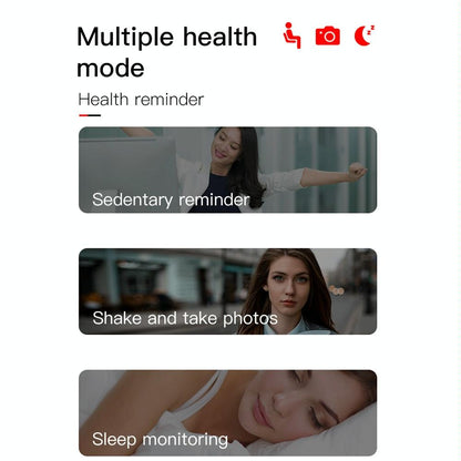 Waterproof Smart Bracelet With Call Heart Sleep Bp And Oxygen Monitoring - Ip67 - Red
