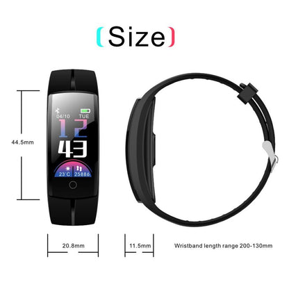 Waterproof Tft Smart Bracelet With Call / Heart / Sleep / Sedentary / Bp Monitoring - Red