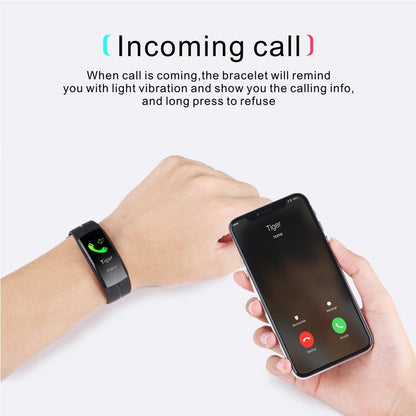 Waterproof Tft Smart Bracelet With Call / Heart / Sleep / Sedentary / Bp Monitoring - Red