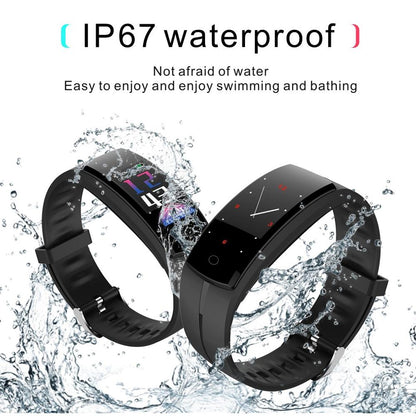 Waterproof Tft Smart Bracelet With Call / Heart / Sleep / Sedentary / Bp Monitoring - Red