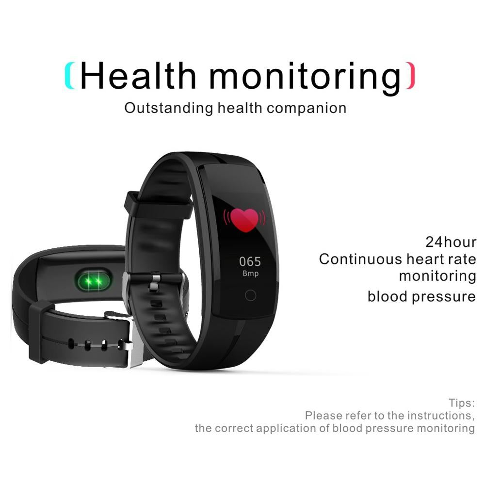 Waterproof Tft Smart Bracelet With Call / Heart / Sleep / Sedentary / Bp Monitoring - Red