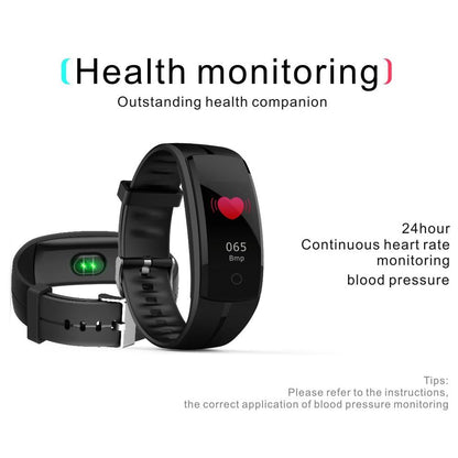 Waterproof Tft Smart Bracelet With Call / Heart / Sleep / Sedentary / Bp Monitoring - Red