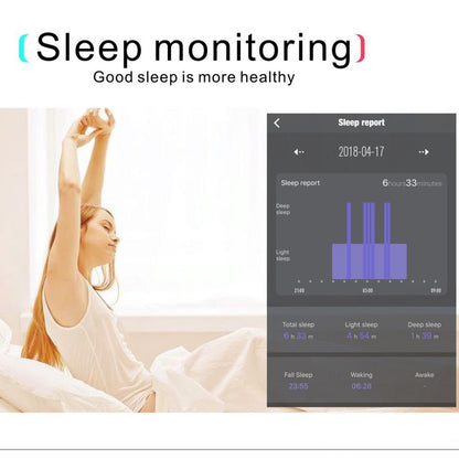 Waterproof Tft Smart Bracelet With Call / Heart / Sleep / Sedentary / Bp Monitoring - Red