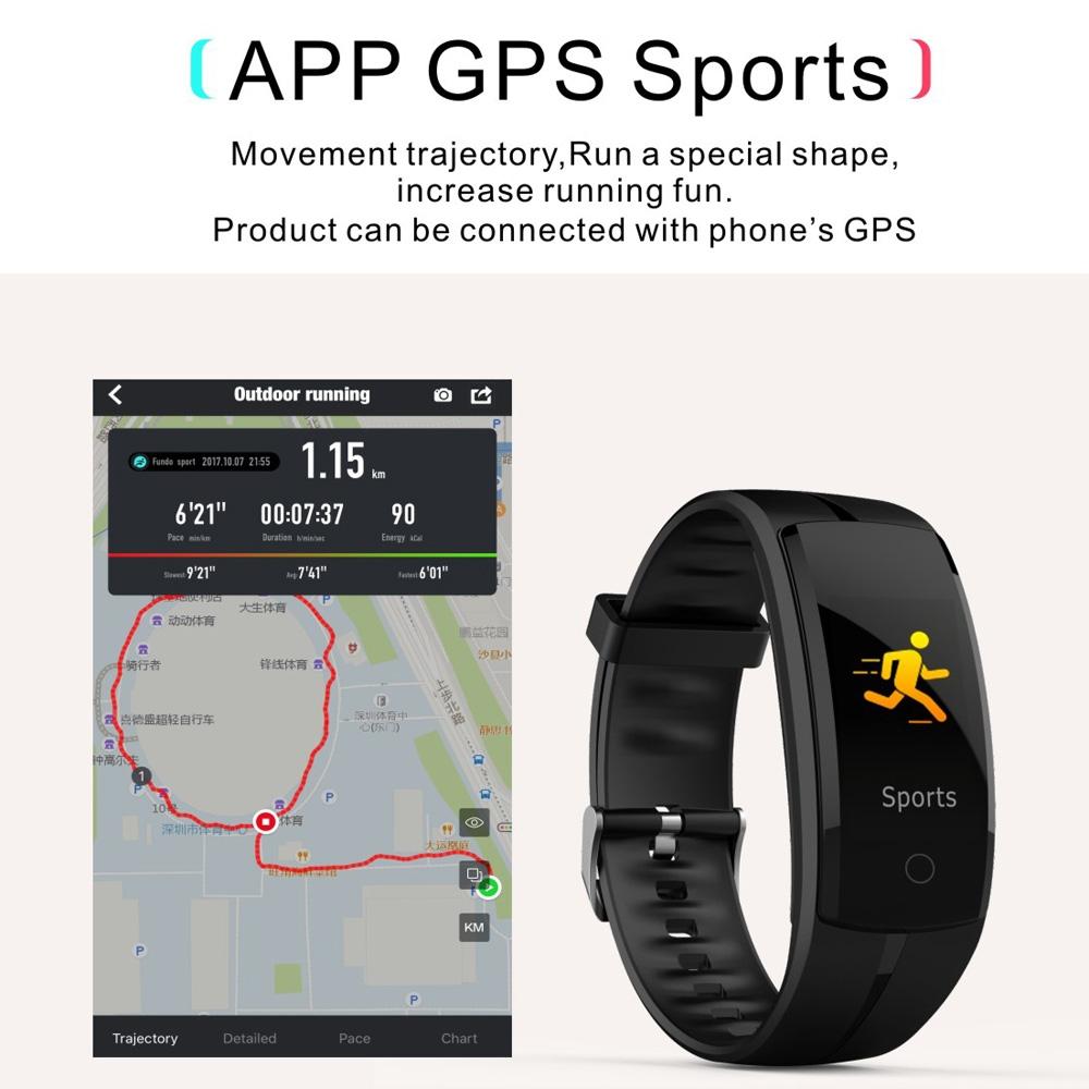 Waterproof Tft Smart Bracelet With Call / Heart / Sleep / Sedentary / Bp Monitoring - Red