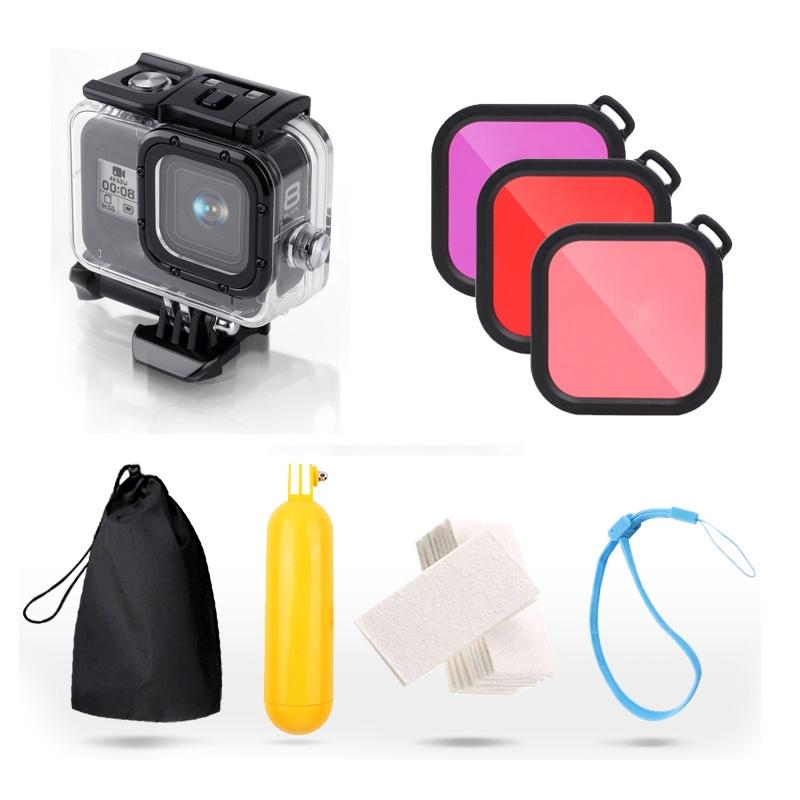 Waterproof Housing for Gopro Hero8 with Mount Filters Strap and Anti-fog Inserts