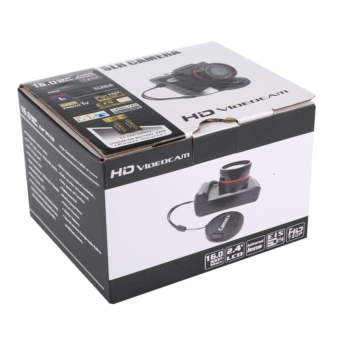 Hd 720p Recording Flip Screen Digital Camera with Interchangeable Lens and Infrared Lens - White