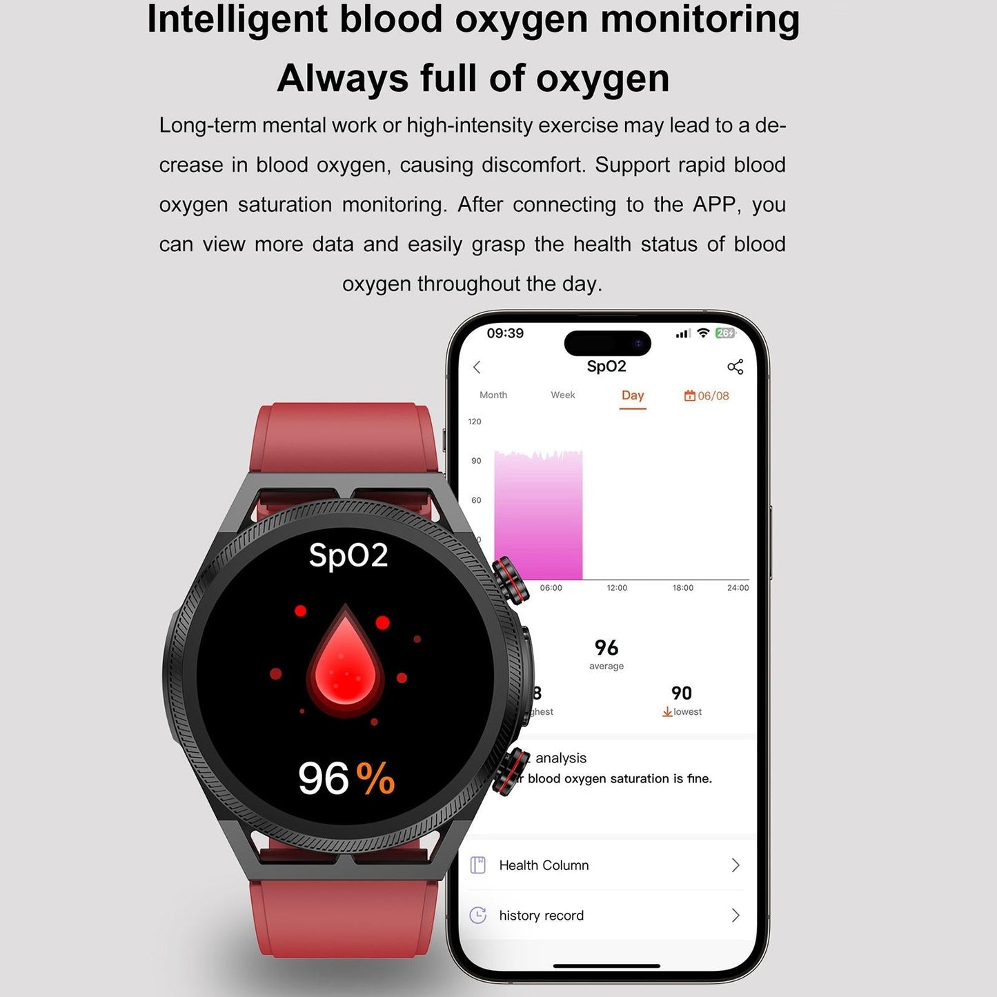 1.39 Inch Ips Screen Ip67 Waterproof Leather Band Smart Watch Support Body Temperature Monitoring / Ecg - Brown