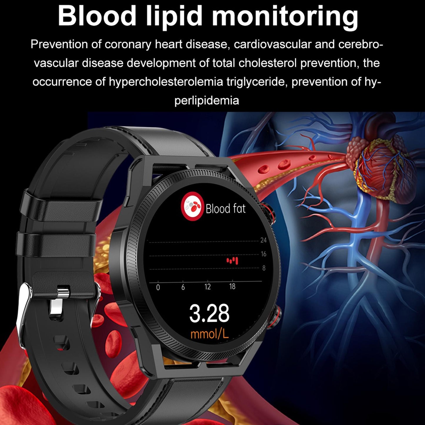 1.39 Inch Ips Screen Ip67 Waterproof Leather Band Smart Watch Support Body Temperature Monitoring / Ecg - Brown