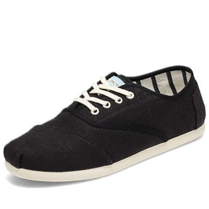 TOMS Heritage Mens Canvas Casual Shoes Sneakers Lace Up Low Cut - Black - US 8