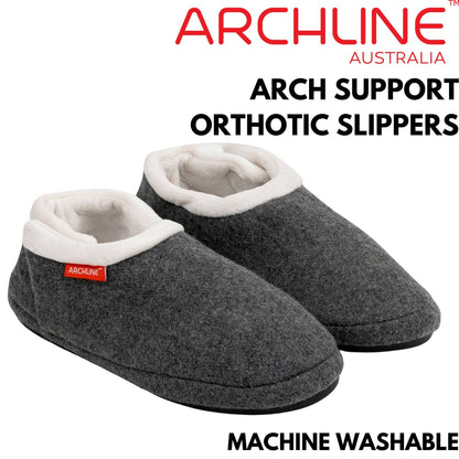 ARCHLINE Orthotic Slippers CLOSED Arch Scuffs Orthopedic Moccasins Shoes in Grey Marle - EUR 41