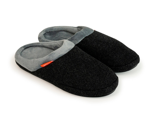ARCHLINE Orthotic Slippers Slip On Arch Scuffs Orthopedic Moccasins in Charcoal Marle - EUR 47