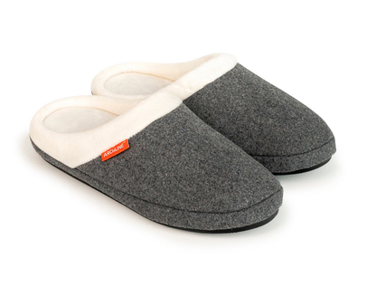 ARCHLINE Orthotic Slippers Slip On Arch Scuffs Orthopedic Moccasins in Grey Marle - EUR 37