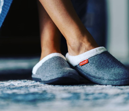 ARCHLINE Orthotic Slippers Slip On Arch Scuffs Orthopedic Moccasins in Grey Marle - EUR 40