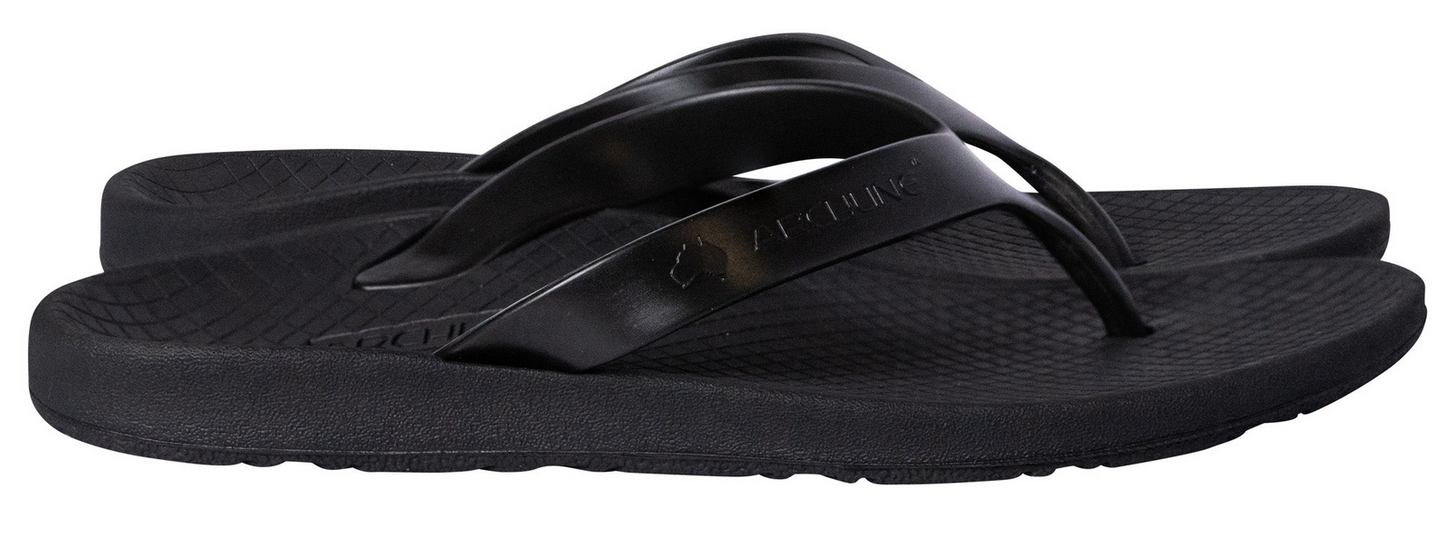 ARCHLINE Orthotic Thongs Arch Support Shoes Footwear Flip Flops Orthopedic - Black/Black - EUR 35