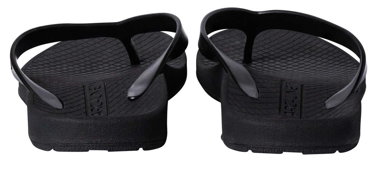 ARCHLINE Orthotic Thongs Arch Support Shoes Footwear Flip Flops Orthopedic - Black/Black - EUR 39