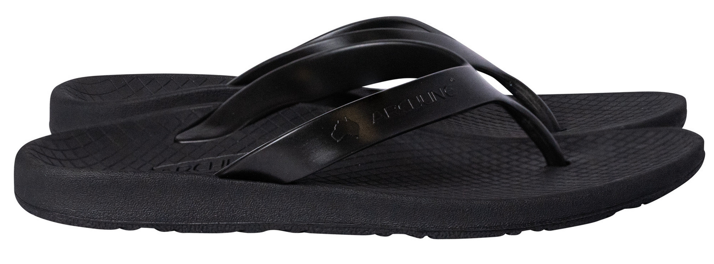 ARCHLINE Orthotic Thongs Arch Support Shoes Footwear Flip Flops Orthopedic - Black/Black - EUR 43