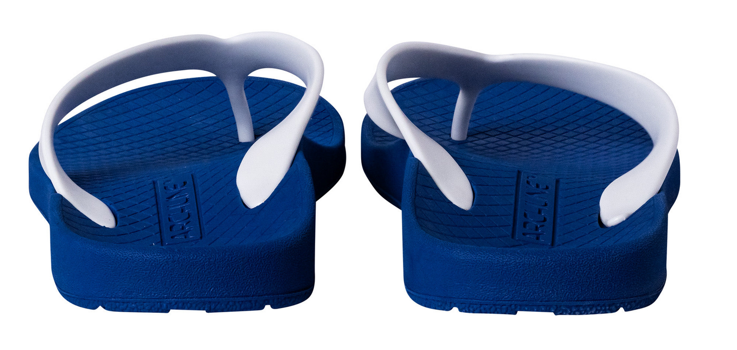 ARCHLINE Orthotic Thongs Arch Support Shoes Footwear Flip Flops Orthopedic - Blue/White  - EUR 37