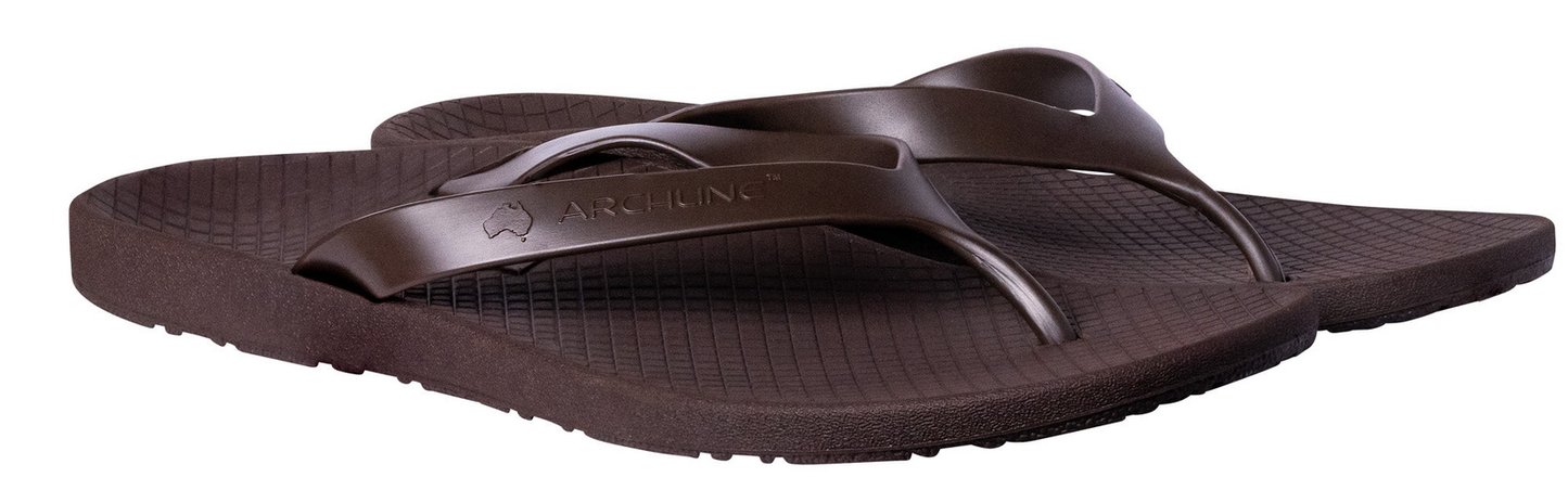 ARCHLINE Orthotic Thongs Arch Support Shoes Footwear Flip Flops Orthopedic - Brown/Brown - EUR 39