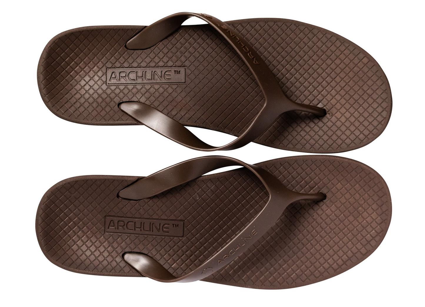 ARCHLINE Orthotic Thongs Arch Support Shoes Footwear Flip Flops Orthopedic - Brown/Brown - EUR 42