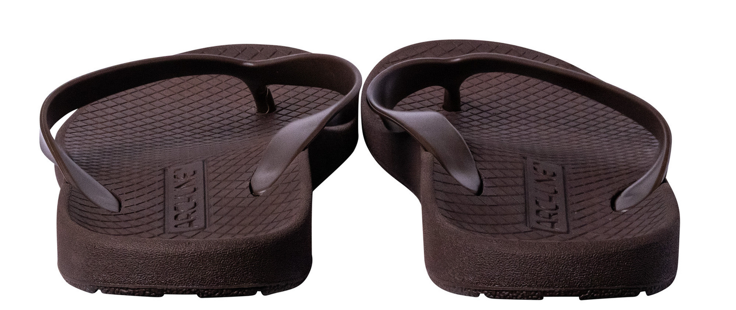 ARCHLINE Orthotic Thongs Arch Support Shoes Footwear Flip Flops Orthopedic - Brown/Brown - EUR 44