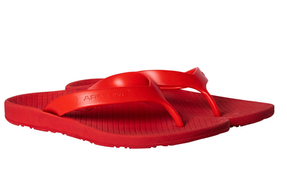 ARCHLINE Orthotic Thongs Arch Support Shoes Footwear Flip Flops Orthopedic - Red/Red  - EUR 47