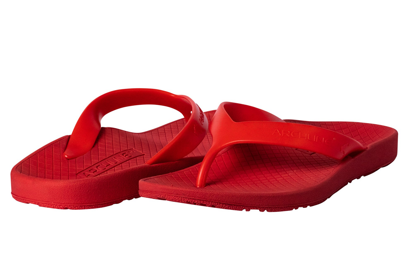 ARCHLINE Orthotic Thongs Arch Support Shoes Footwear Flip Flops Orthopedic - Red/Red  - EUR 47