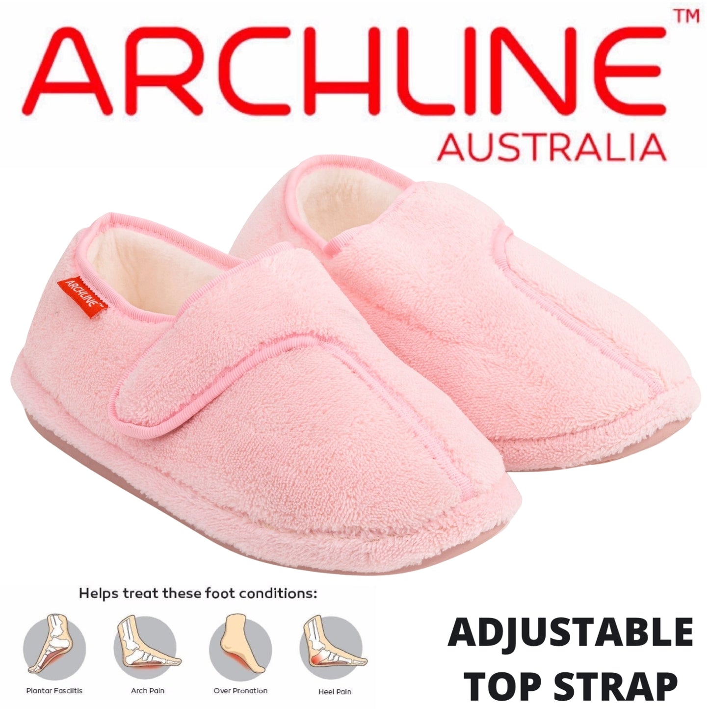 ARCHLINE Orthotic Plus Slippers Closed Scuffs Pain Relief Moccasins - Pink - EU 37