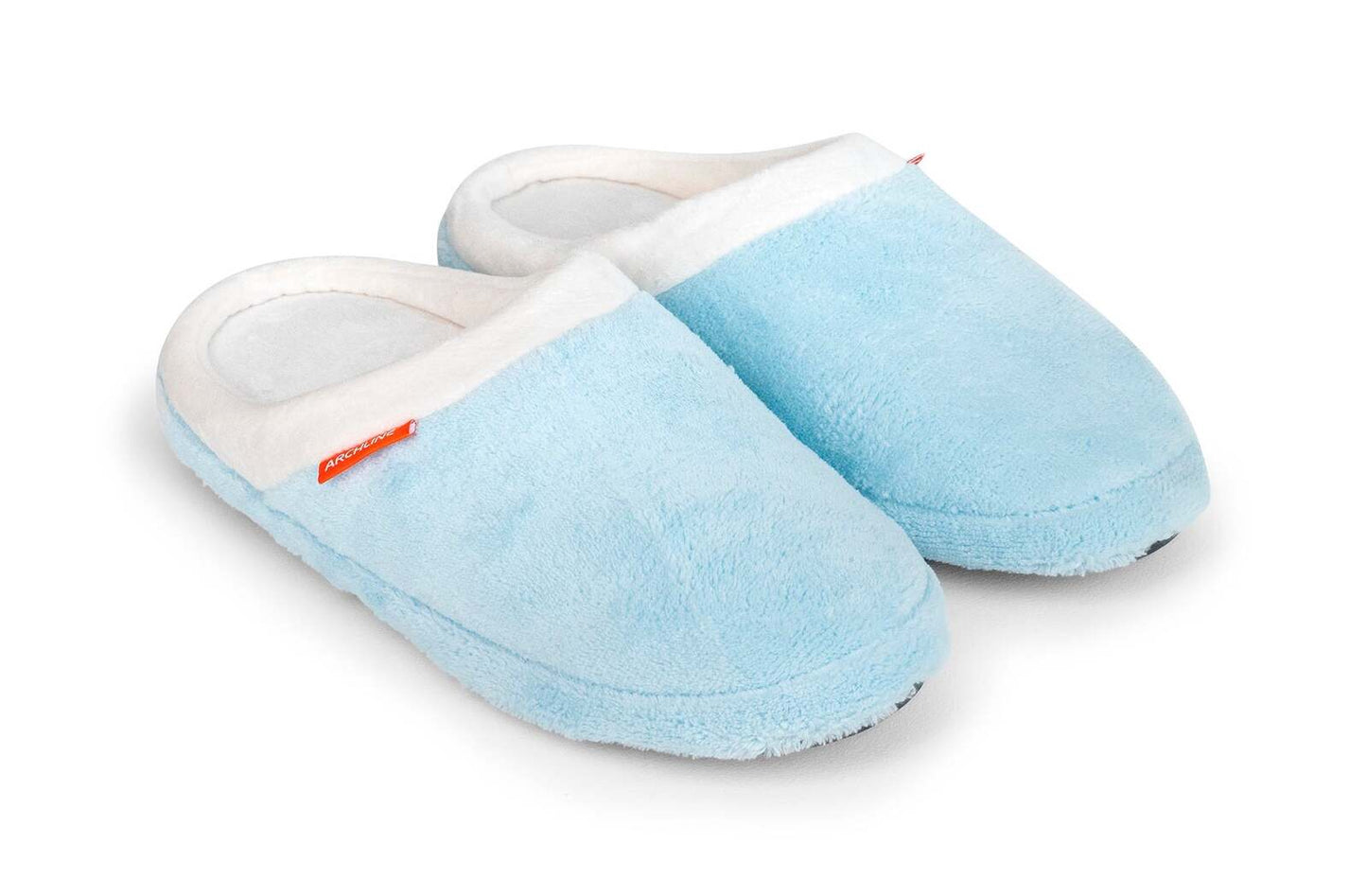 ARCHLINE Orthotic Slippers Slip On Arch Scuffs Pain Relief Moccasins - Baby Blue - EU 35