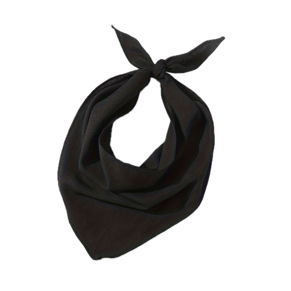 Plain Bandana 100% COTTON Head Wrap Durag Bandanna Summer Biker Scarf Mask - Plain Black