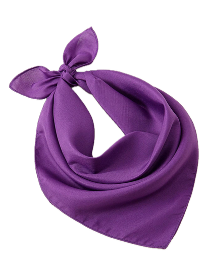Plain Bandana 100% COTTON Head Wrap Durag Bandanna Summer Biker Scarf Mask - Purple