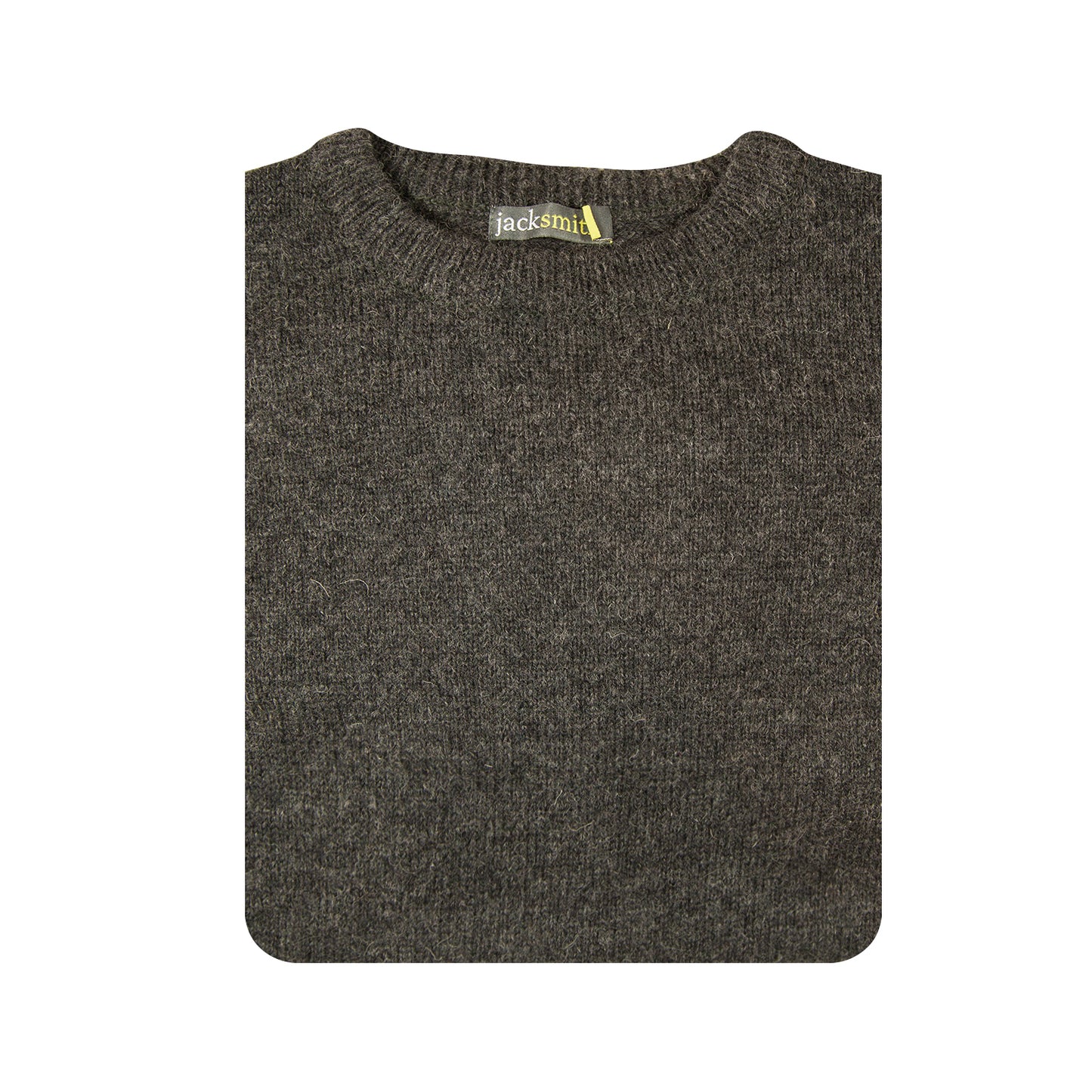 Mens 100% Shetland Ragg Wool Round Neck Knit Jumper Pullover Crew Sweater - Charcoal (29) - S