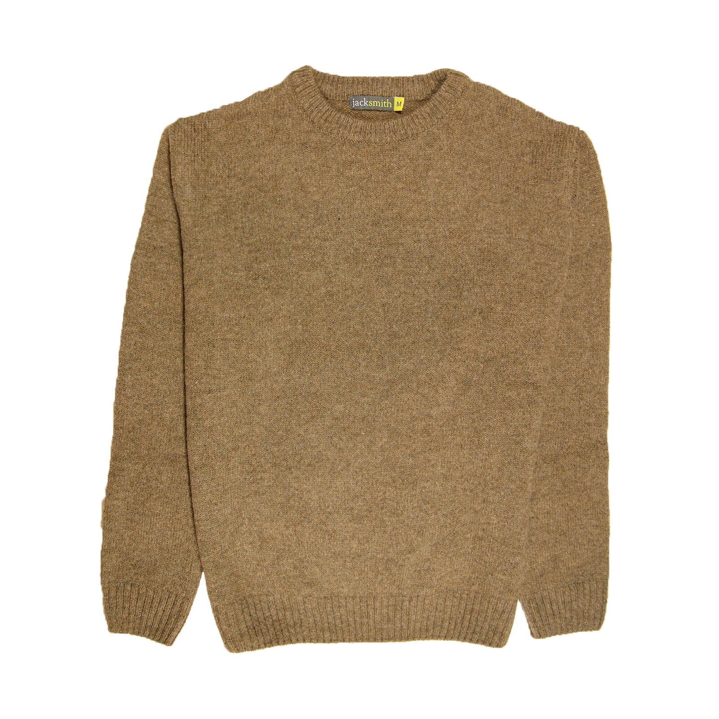 100% SHETLAND RAGG WOOL CREW Round Neck Knit JUMPER Pullover Mens Sweater Knitted - Nutmeg - 3XL